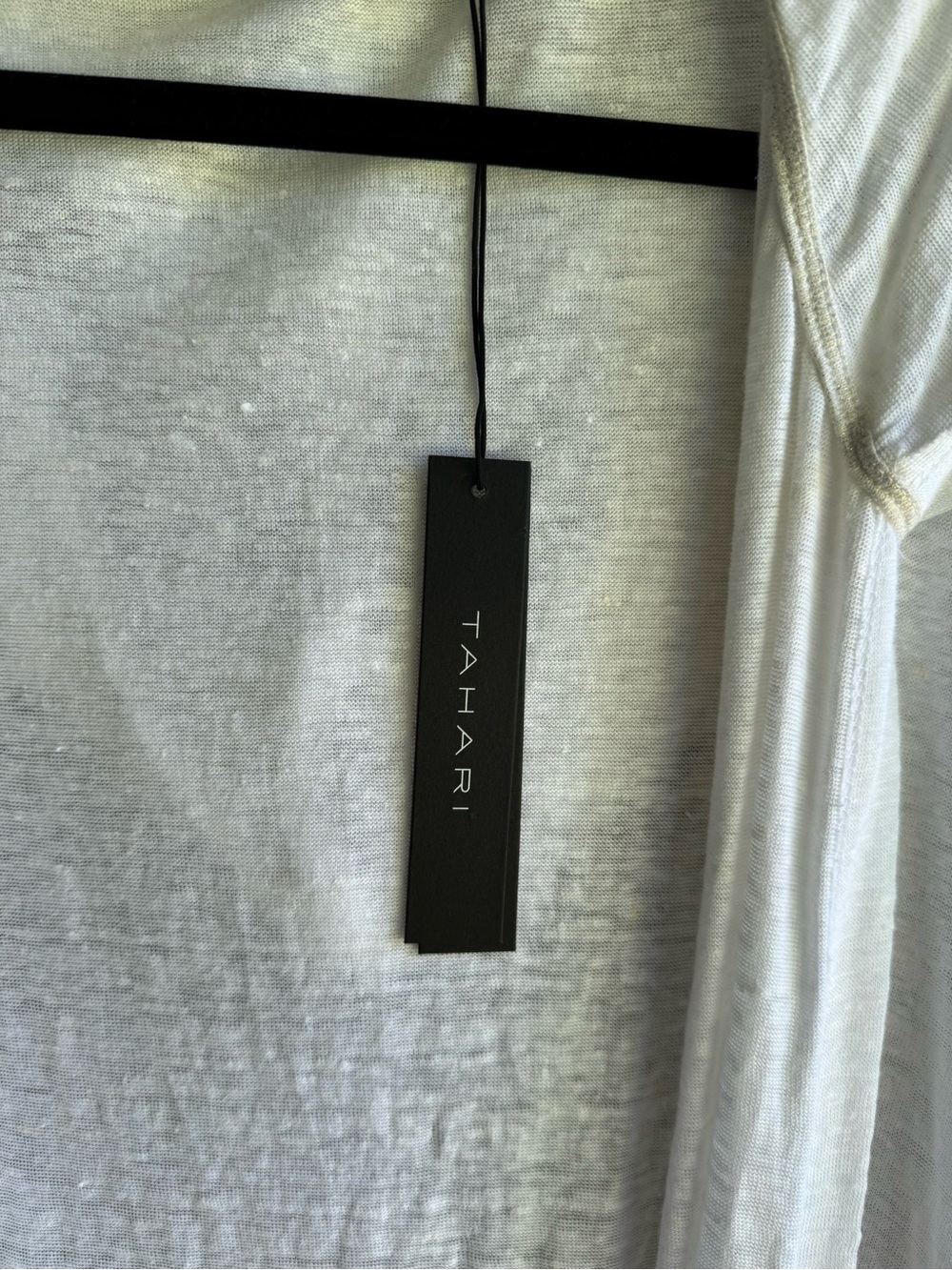Tahari White 100%  Linen Hooded Open Cardigan NWT Sz 3X long sleeved - Picture 3 of 5